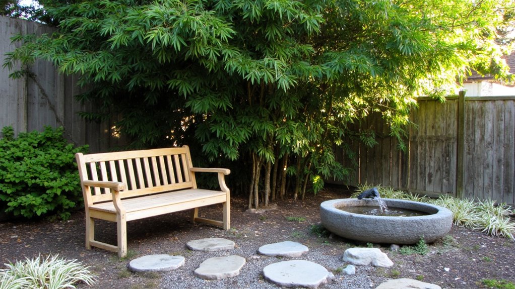 serene backyard meditation space