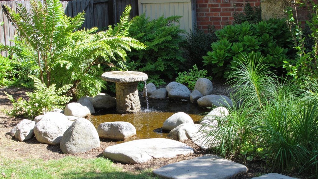 serene flowing water feature