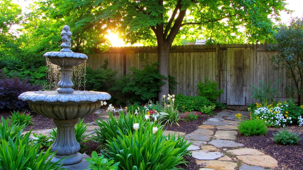 serene garden decorative fountain
