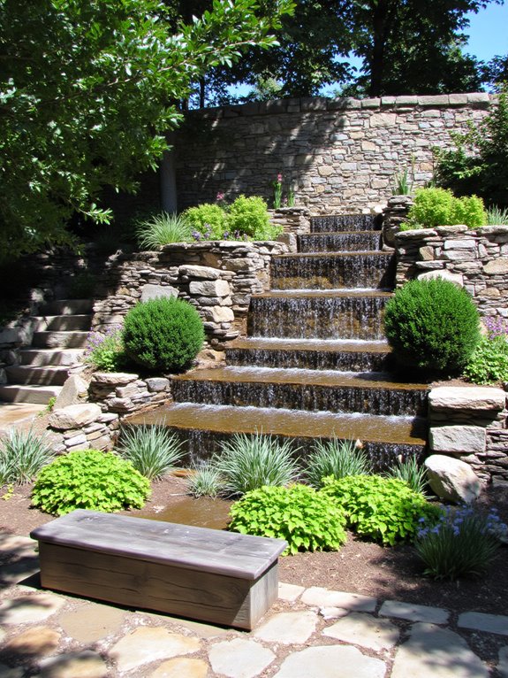 serene oasis with cascading water