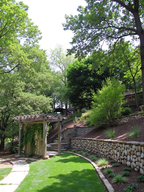 shade trees and structures