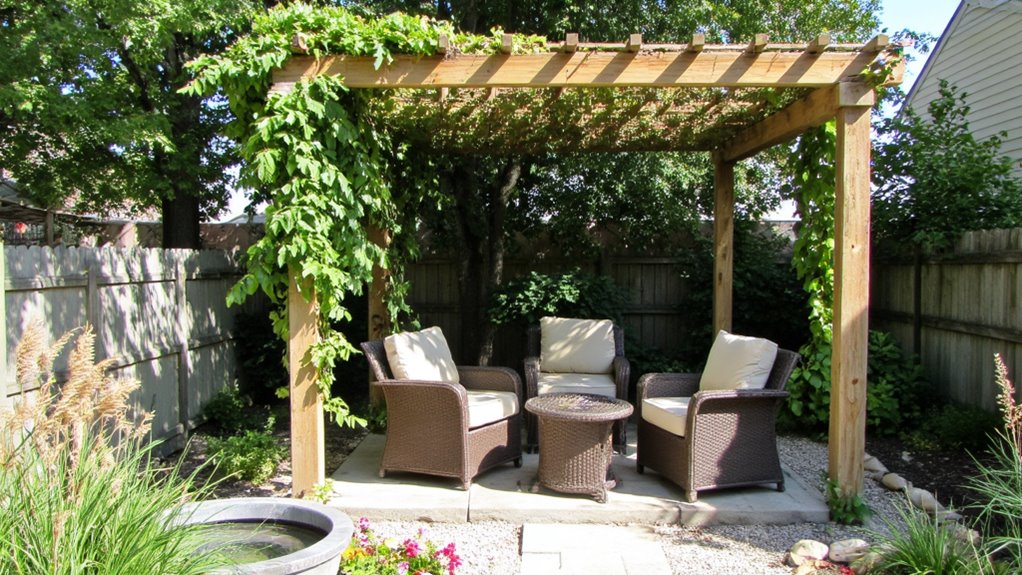 shaded outdoor relaxation space