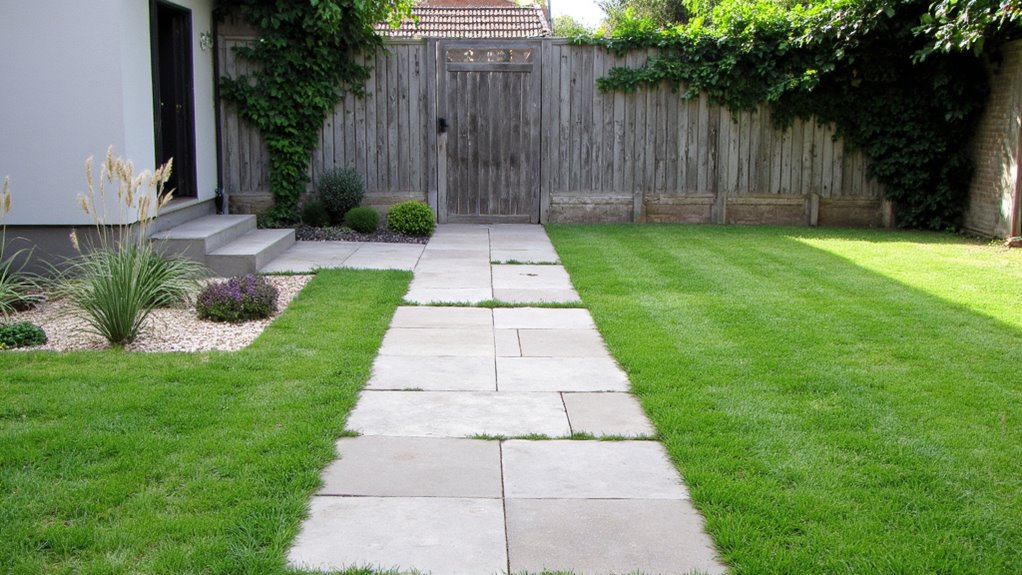 sleek muted paver pathway