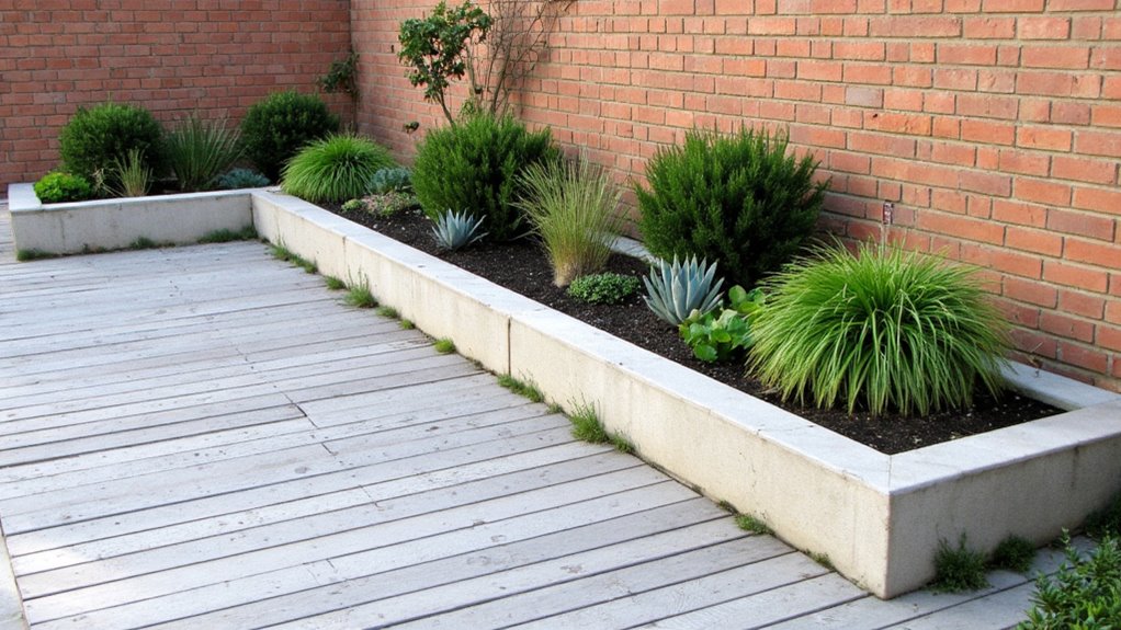 sleek planters enhance landscape organization