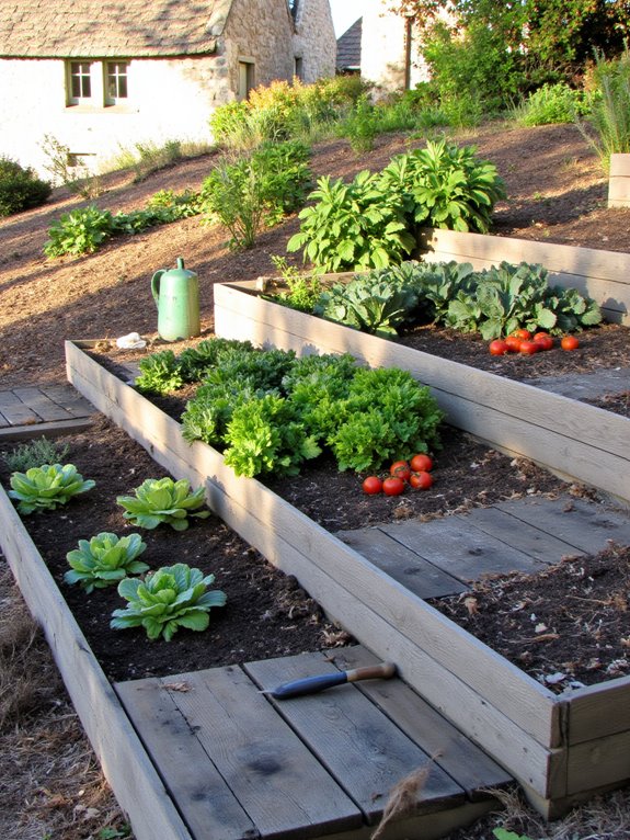 slope side vegetable garden transformation