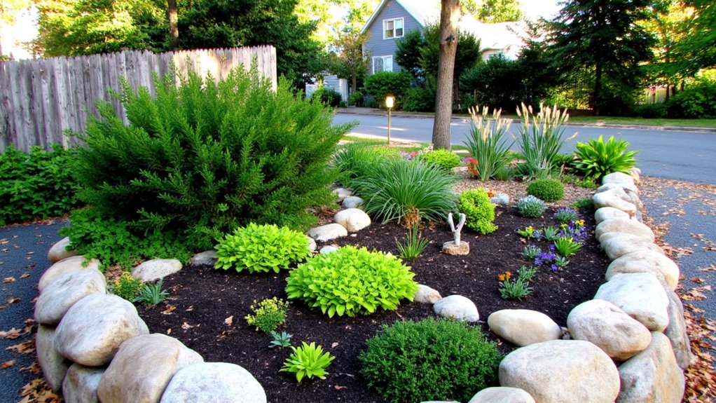 stone borders enhance gardens