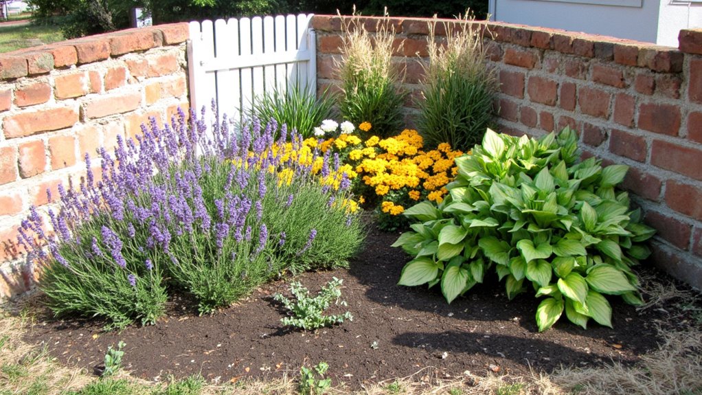 stylish corner flower bed
