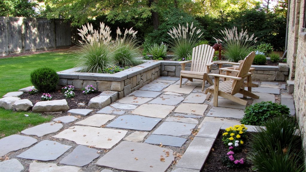 stylish patio with pavers