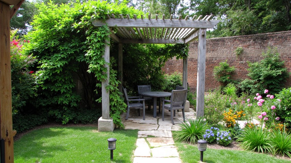 stylish shaded outdoor retreat