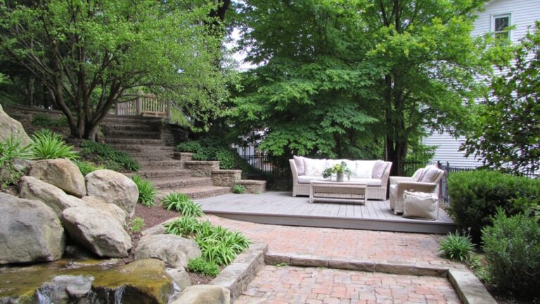 stylish sloped yard designs