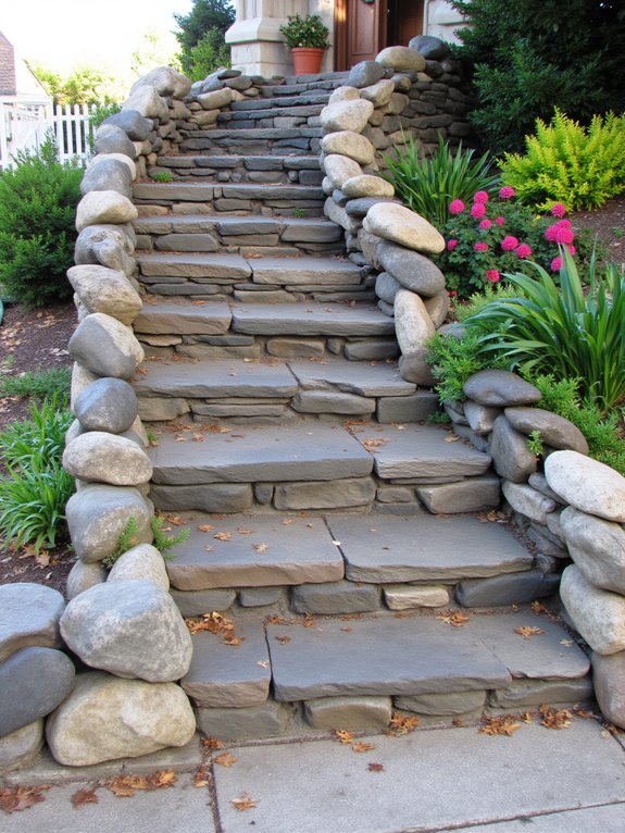 stylish sloped yard steps