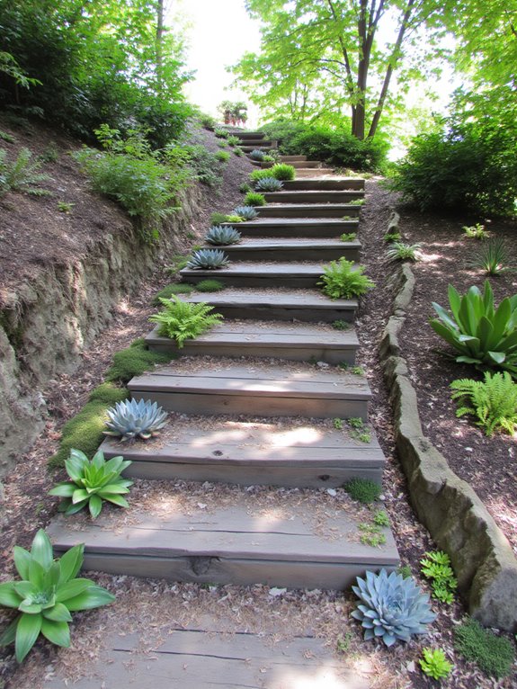 succulent step garden design