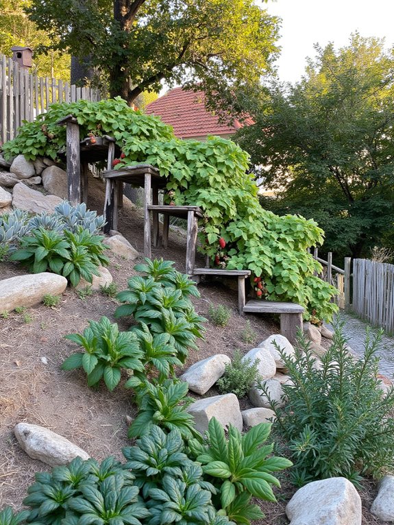 terraced edible garden slope