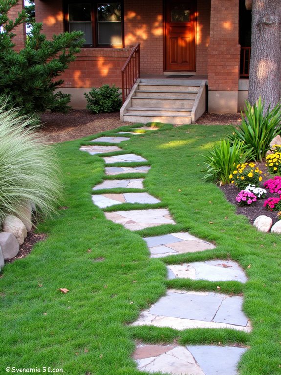 terraced garden stone pathways