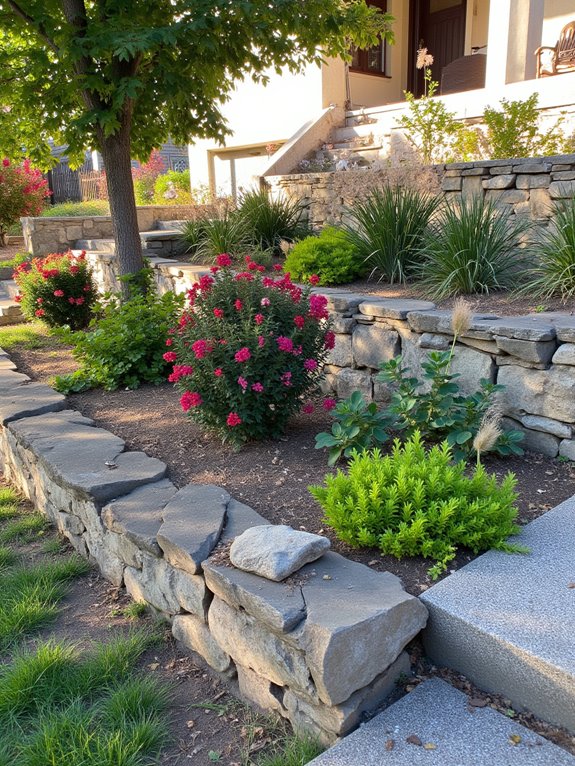 terraced gardens enhance sloped yards