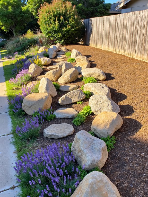 textured hillside rock gardens