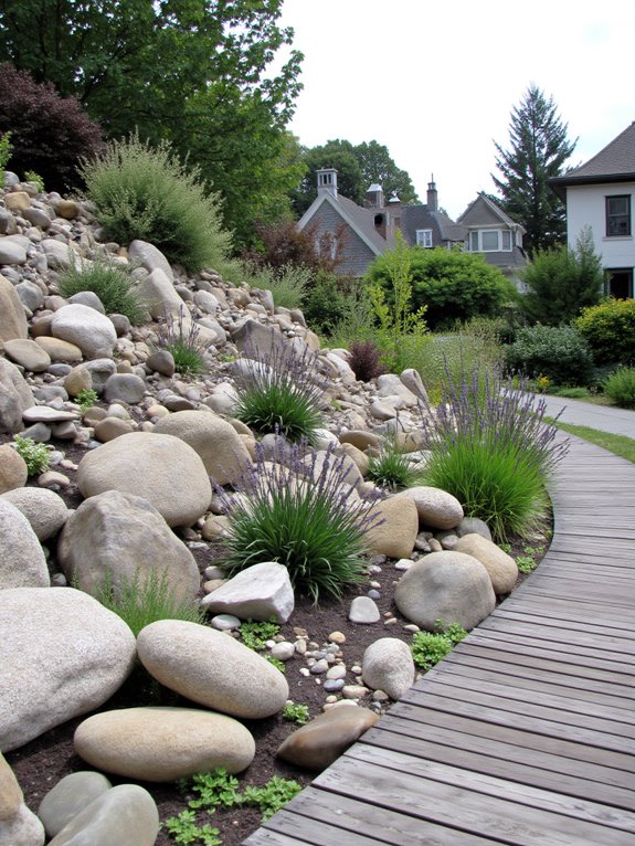 textured rock garden design