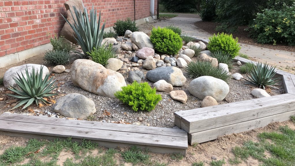 textured rock garden design