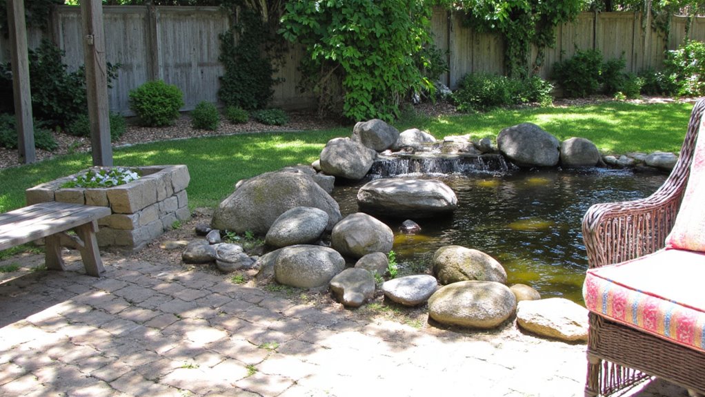 tranquil flowing water feature