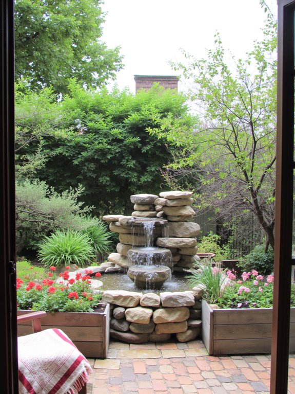 tranquil outdoor water feature