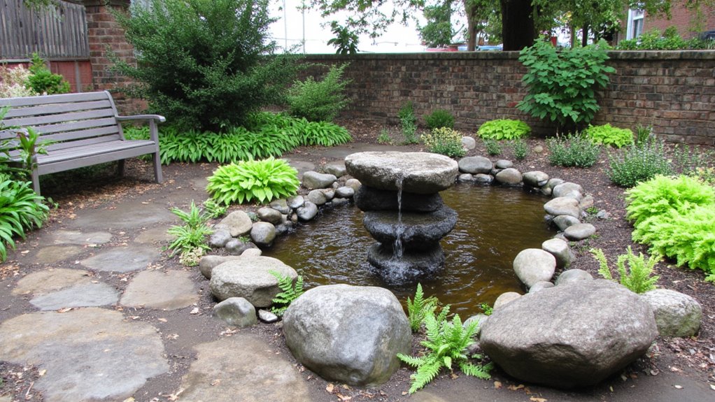 tranquil pond with soothing sounds