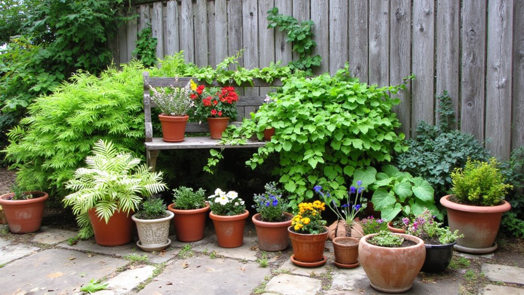 transform corners with potted plants