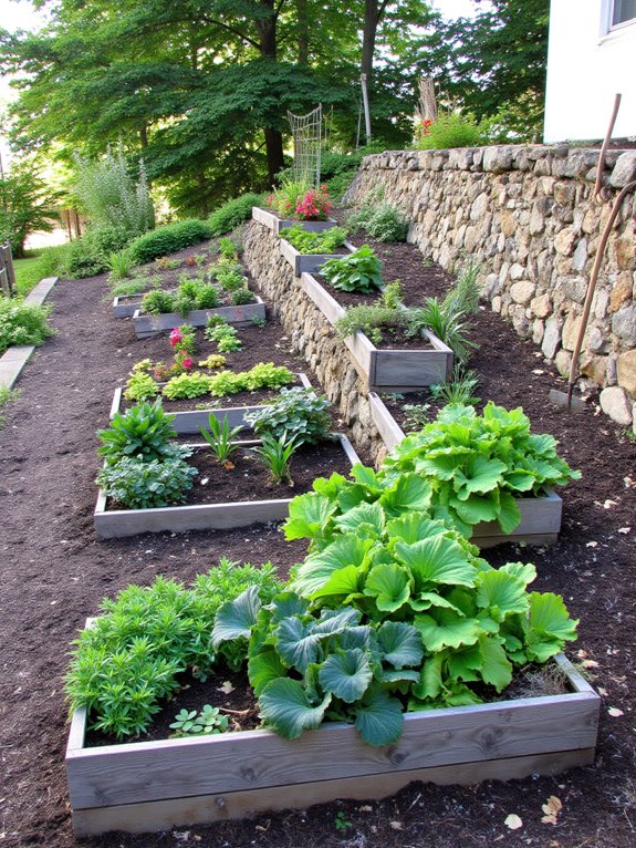 transformed sloped backyard garden