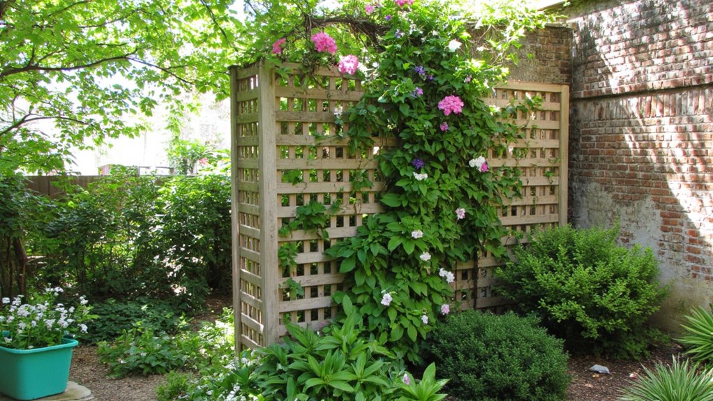 trellises enhance garden privacy