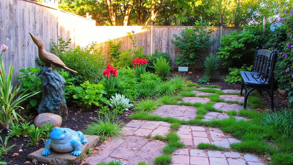 unique sculptures enhance gardens