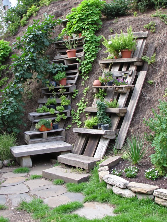 vertical garden on slope