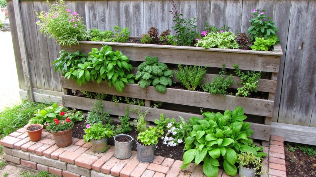 vertical garden with pallets