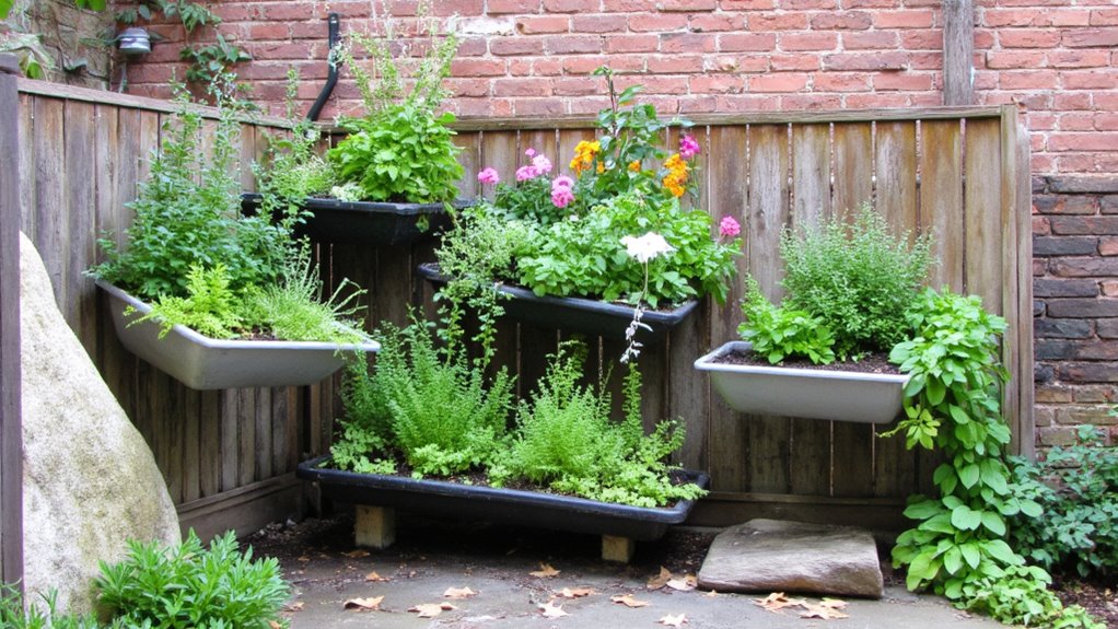 vertical gutter garden planters