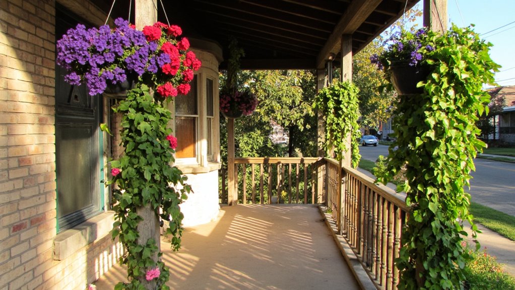 vibrant cascading flower planters