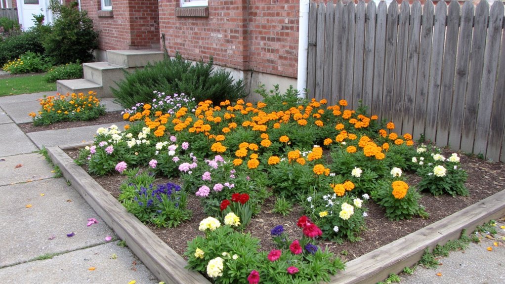 vibrant flower bed design