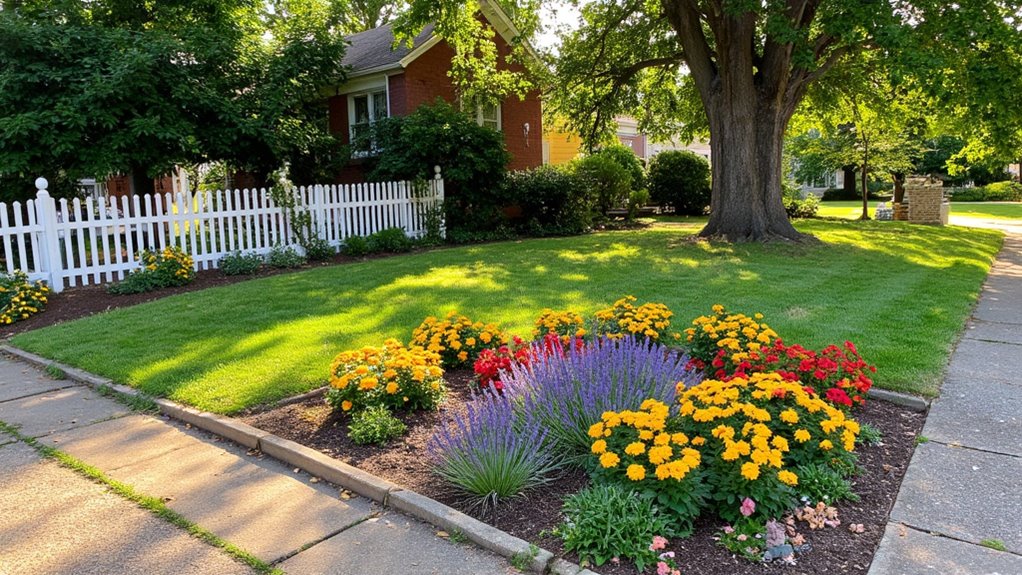 vibrant flower bed display