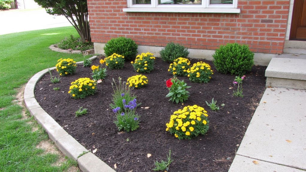 vibrant layered flower bed