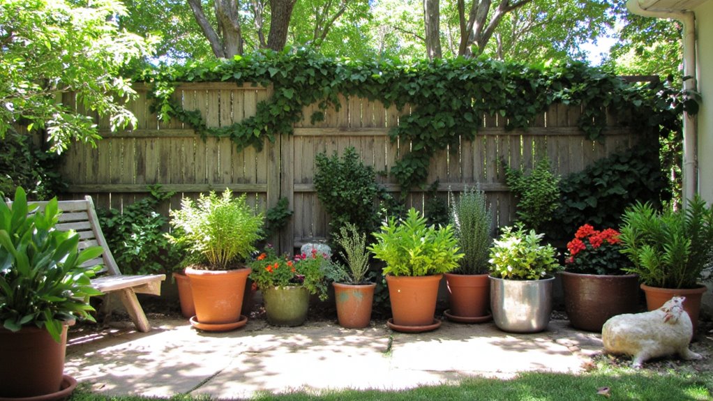 vibrant potted plants arrangement