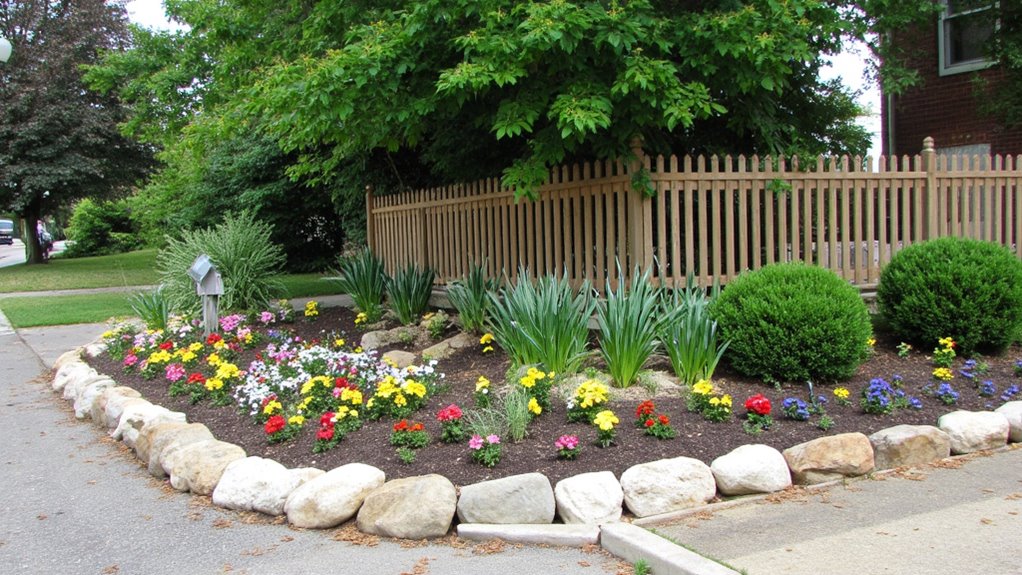 vibrant seasonal flower beds