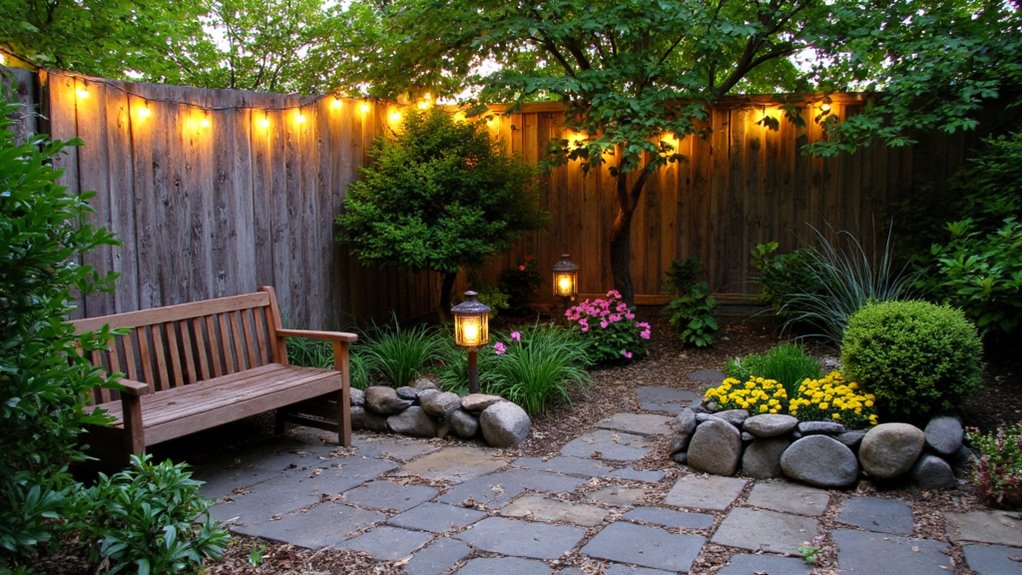 warm evening garden ambiance