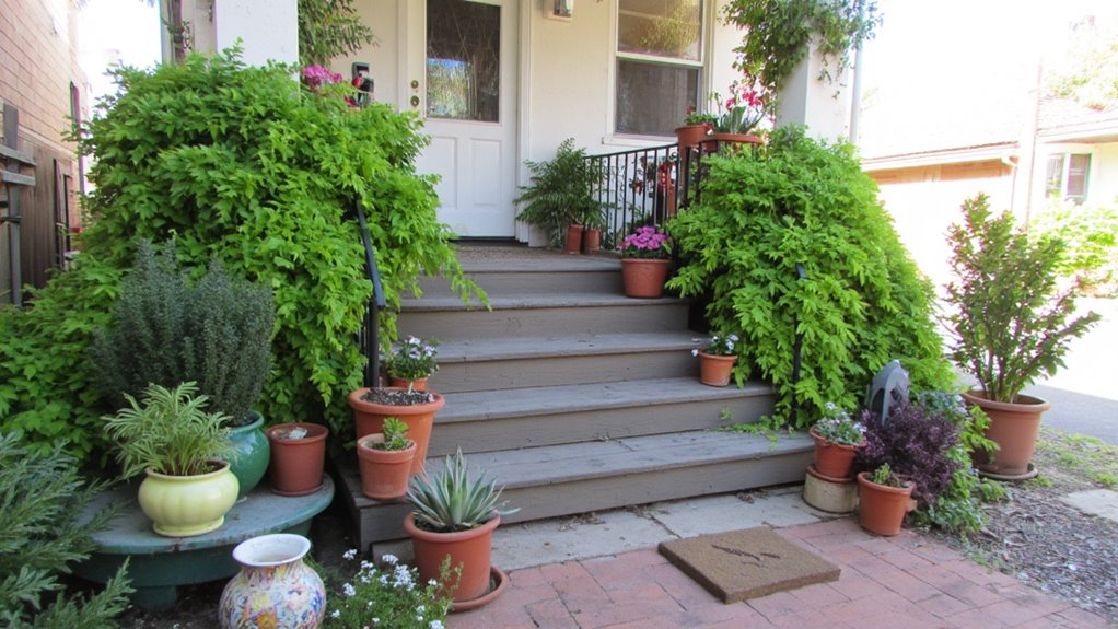 welcoming entryway with plants