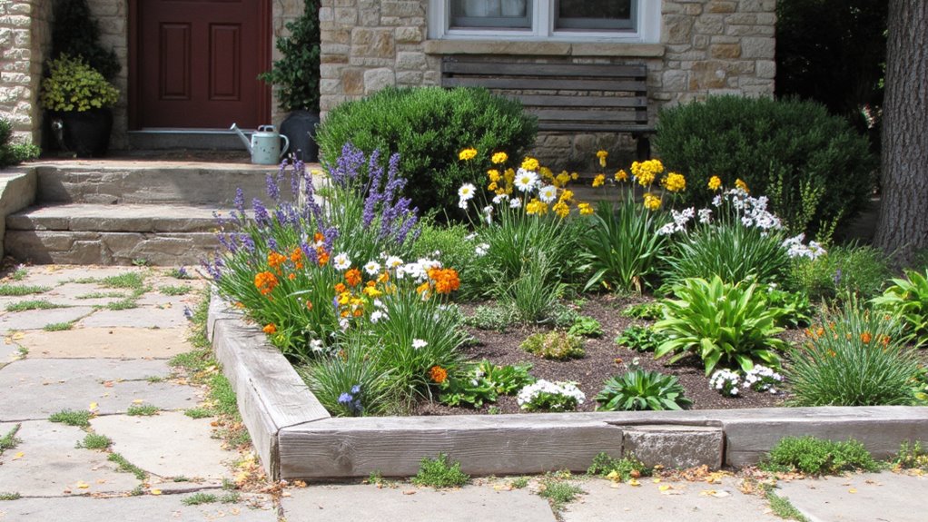 welcoming flower bed design