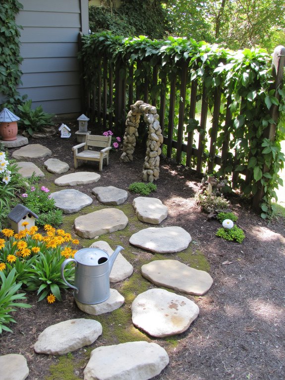 whimsical fairy garden pathways
