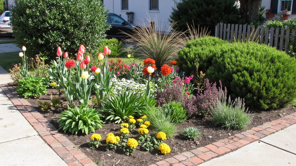 year round colorful flower garden