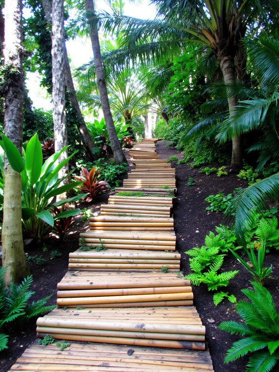 bamboo steps enhance tranquility