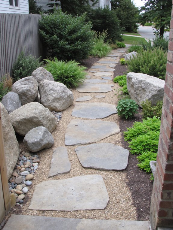 boulders enhance natural walkways