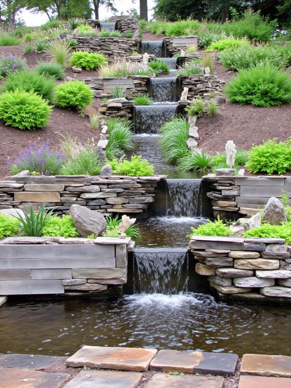 cascading waterfalls enhance ambiance