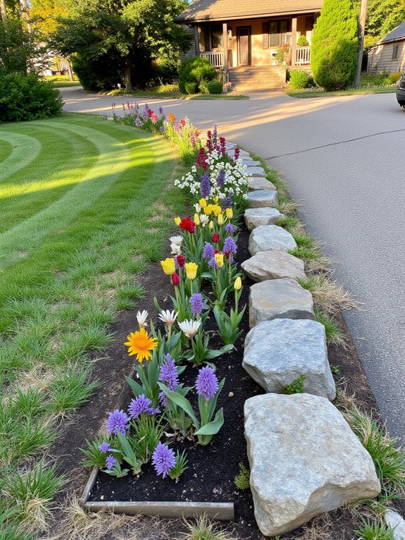 charming colorful flower bed