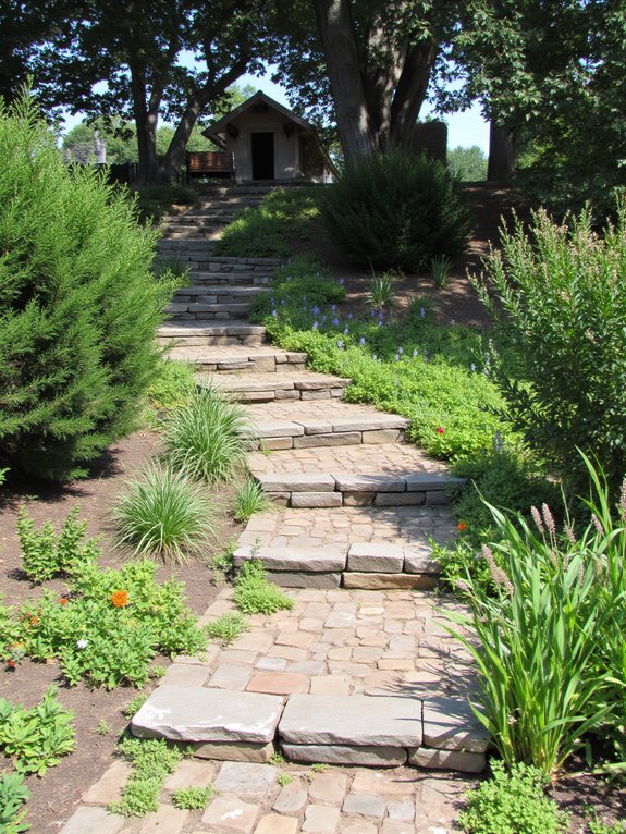 charming natural stone steps