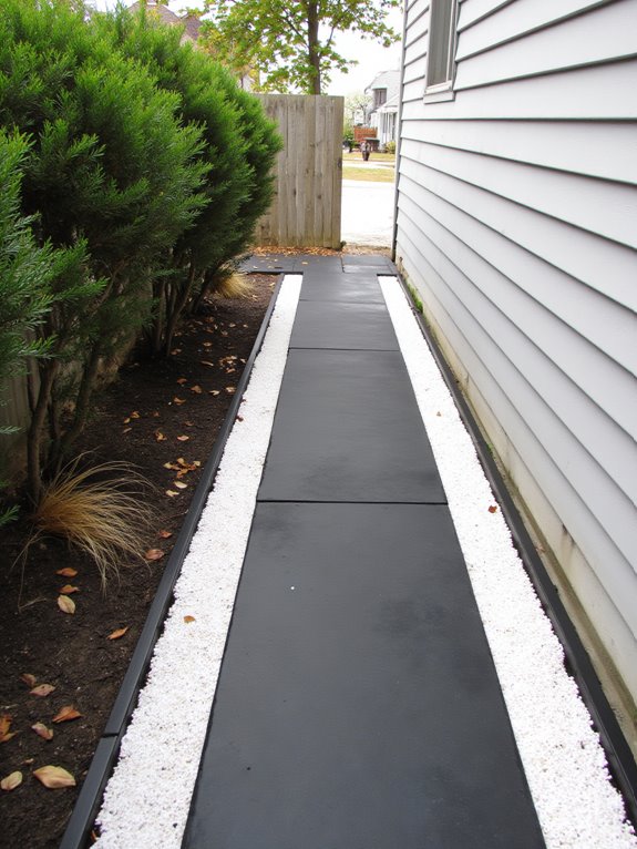 clean metal garden edging