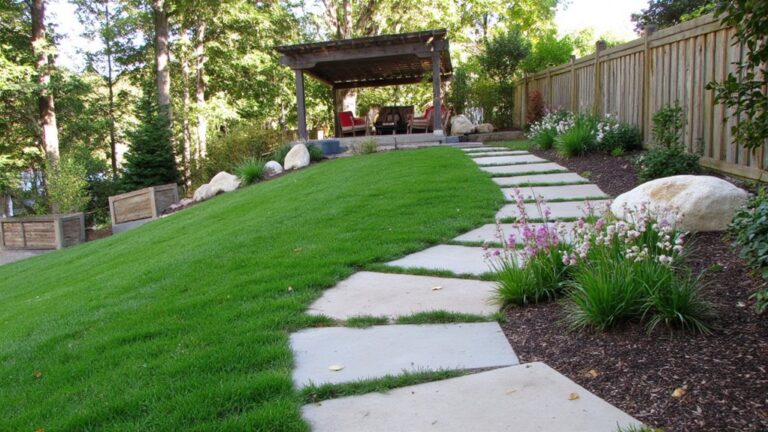 clean modern hill landscaping